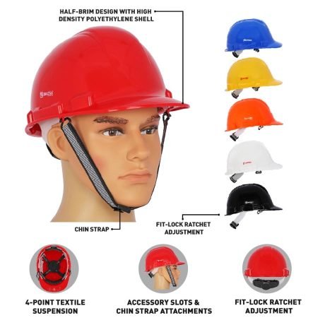 hard hat, electrical helmet, construction helmet, ratchet helmet, industrial head protection